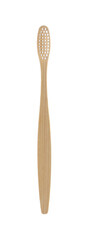 One bamboo toothbrush on white background. Eco friendly product