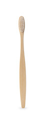 One bamboo toothbrush on white background. Eco friendly product