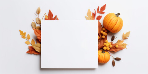 Thanksgiving card mockup, top view