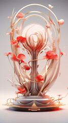 The Vibrant Blossoming Floral Elegance in Nature's Splendor, An Abstract Exquisite Masterpiece of Growth and Decoration