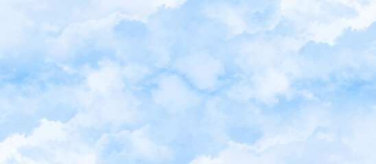 Panorama of blue sky and White cloud nature background .blue sky background with tiny clouds .Soft blue sky fuse with sunset light to look like heaven peaceful.><	