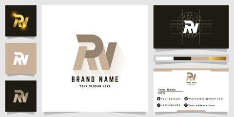 Letter RN or RV monogram logo