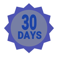3 D illustration of 30 days guarantee