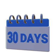 3 D illustration of 30 days guarantee