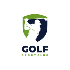 golf sport logo vector design template