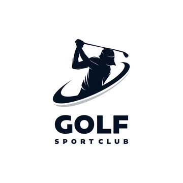 Golf Logo Swing and Hit the Ball