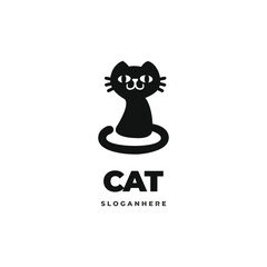 cute cat modern logo vector