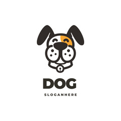 Cute dog head logo vector