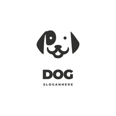 Cute dog head logo vector