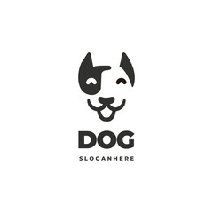 Cute dog head logo vector