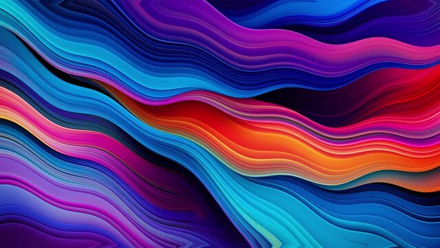 A multi color full abstract wavy background 3d render illustration a wave movement.