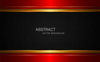 Abstract red and gold stripes and free space for design. modern technology innovation concept background	