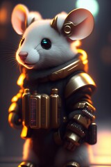 3d mouse with portrait 