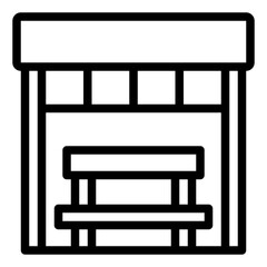 Bench black outline icon