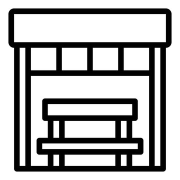 recommend clip art: Bench black outline icon