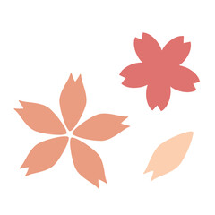 桜の花のイラスト　フラット
