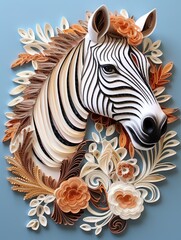 Beautiful papercut quilling paper filigree zoo animals