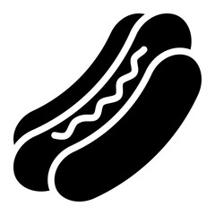 Hotdog black glyph icon