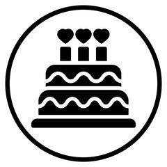 cake glyph icon