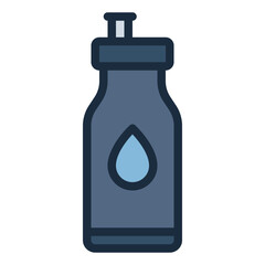 Water Bottle colorful filled line icon