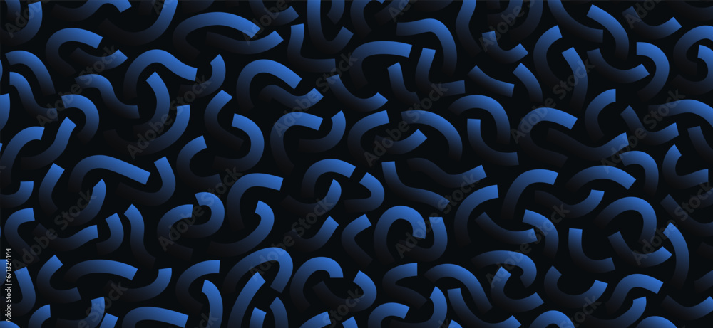 Poster monochrome doodle pattern. funny monochrome pattern. curved blue lines