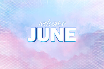 Calendar, june month banner. Vector illustrator card