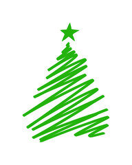 green Christmas tree with star
