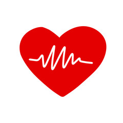 heart shape with heartbeat line element