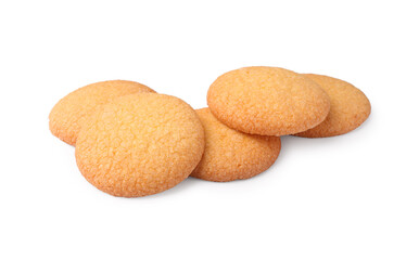 Tasty Danish butter cookies isolated on white