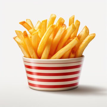 Advertising image, French Fries. Isolated on Transparent Background