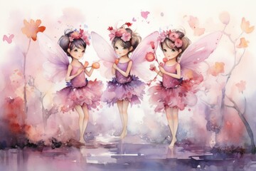 Whimsical sugarplum fairies, bringing sweetness and joy to the holiday season - Generative AI