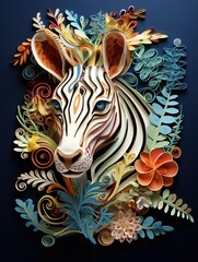 Beautiful papercut quilling paper filigree zoo animals