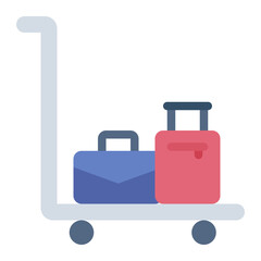 Luggage Cart flat icon