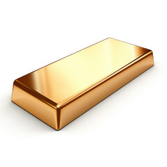A gold bar on a white background, isolated