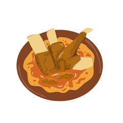 A bowl of spicy lamb with sauce called tengkleng kambing