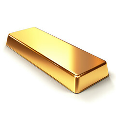 A gold bar on a white background, isolated