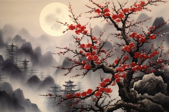 Harmony of Nature Chinese Traditional Painting