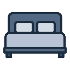 Bed filled line icon