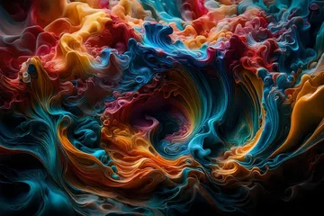 Zelfklevend Fotobehang abstract fractal background 4k, 8k, 16k, full ultra HD, high resolution and cinematic photography ©  ALLAH LOVE