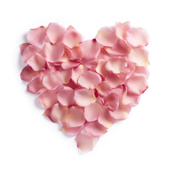 Obraz premium A Blush empty heart shaped rose petals isolated on a white background