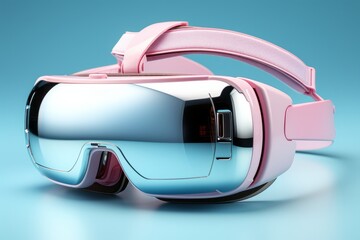 Sleek VR headset, symbolizing immersive digital experiences in calming pastels, Generative AI