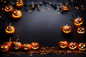 halloween background with pumpkins 4k, 8k, 16k, full ultra HD, high resolution and cinematic photography 