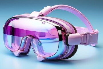 Sleek VR headset, symbolizing immersive digital experiences in calming pastels, Generative AI