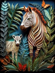 Beautiful papercut quilling paper filigree zoo animals
