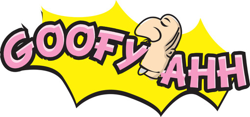 text goofy ahh vector illustration with playfull background,good for logo, t-shirt