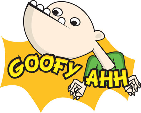 text goofy ahh vector illustration with playfull background,good for logo, t-shirt