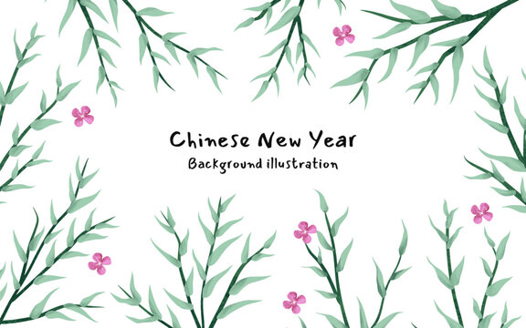 Chinese new year background bamboo illustration © yetitaher