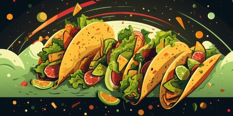 Abstract illustration of tasty tacos. 