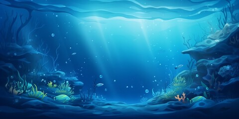 Fototapeta premium Abstract underwater illustration for a background.