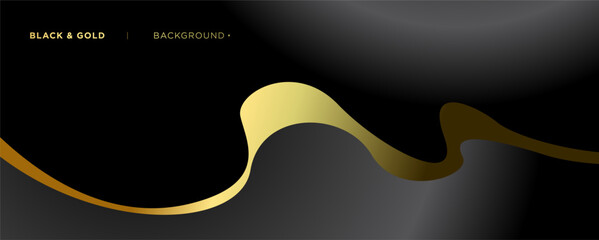 Abstract black and gold luxury background design 2024